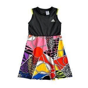 Adidas Women's Sz M Rich Mnisi Tennis Primeknit Dress Colorful Abstract Skirt